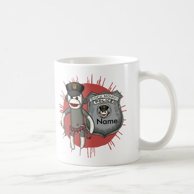 Taza De Café Policía de monos de media llave (Derecha)