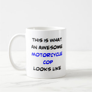 Taza De Café policía de moto, genial