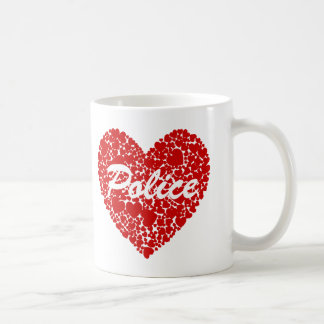 Taza De Café Policía del Corazón Rojo