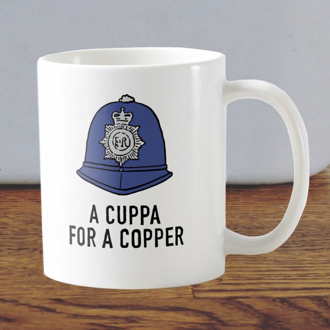 Taza De Café Policía del Reino Unido con casco - Cuppa para un  (Subido por el creador)