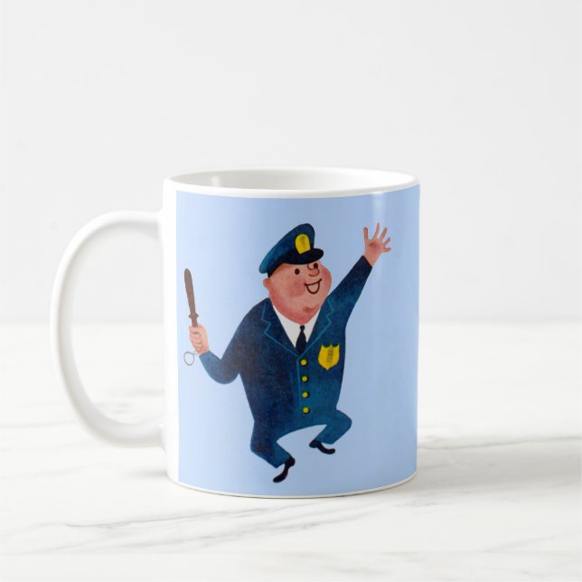 Taza De Café policía feliz (Izquierda)