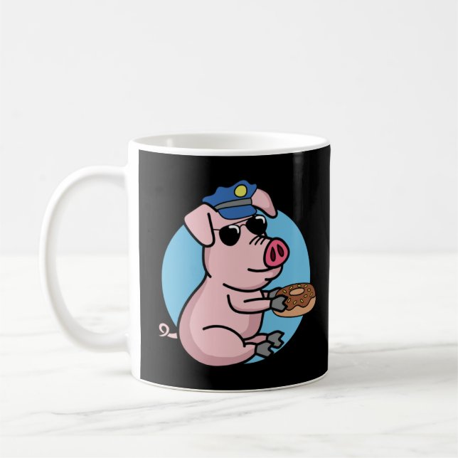 Taza De Café Policía humorística: policía policía de cachorros  (Izquierda)