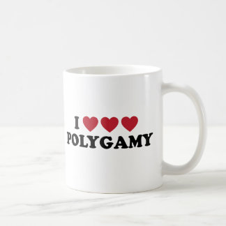 Taza De Café Poligamia divertida del corazón de I