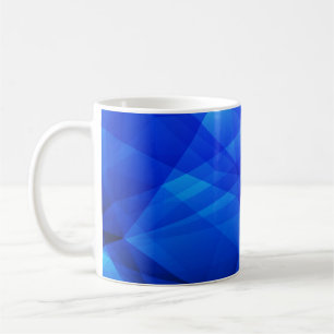 Taza De Café Poligonal abstracto de AZUL oscuro. Geométrico tri