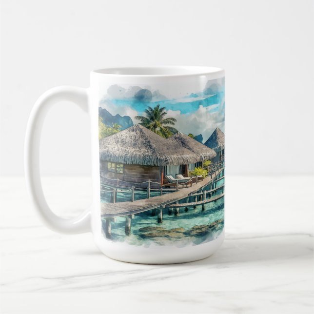 Taza De Café Polinesia Francesa Bora Bora Serenity | (Izquierda)