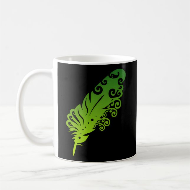 Taza De Café Polinesia Maorí Feather Tribal Tatto Nueva Zelanda (Izquierda)