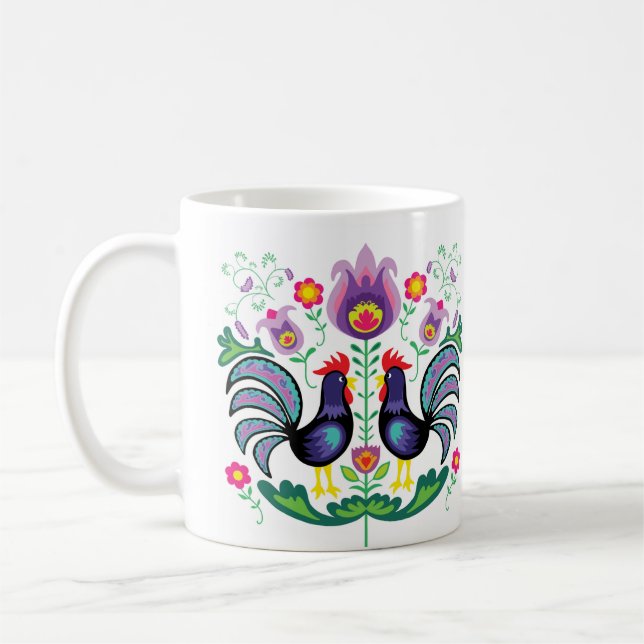 Taza De Café Polish Folk Art Wycinanki Mug (Izquierda)