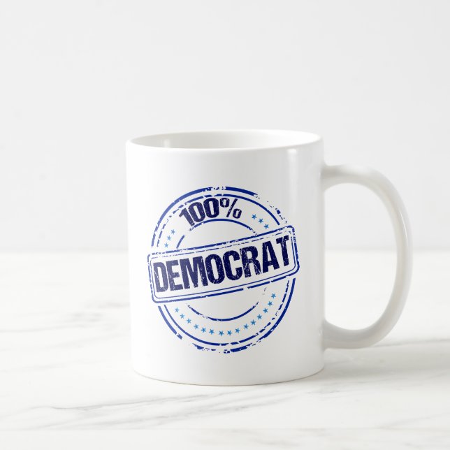 Taza De Café Política 100% demócrata (Derecha)