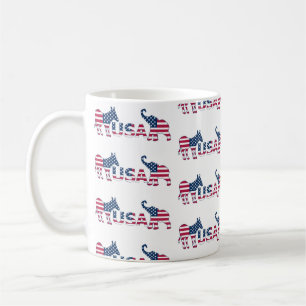 Taza De Café Política de EE.UU. Democrático Donkey Elefante Rep