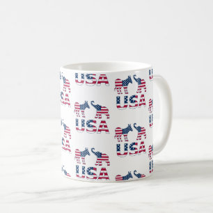 Taza De Café Política de elefantes republicanos en burro demócr