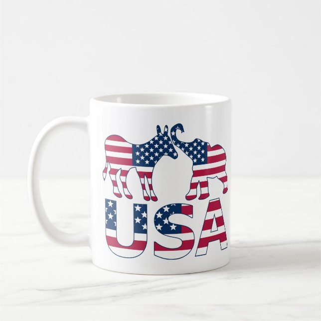 Taza De Café Política de Estados Unidos Elefante de Donkey Repu (Izquierda)