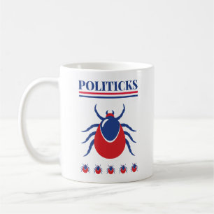 Taza De Café Politicks Tee de manga corta, camisas divertidas, 