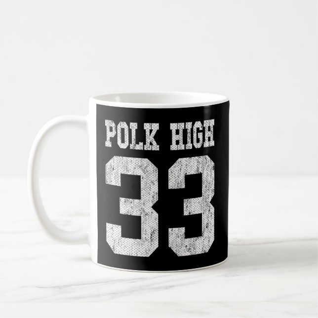 Taza De Café Polk High School Football Jersey de 33 años (Izquierda)