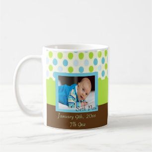 Taza De Café Polka Dot Baby Boy Photo Keepsake