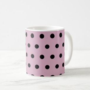 Taza De Café Polka Dot Mug (rosa y negro)