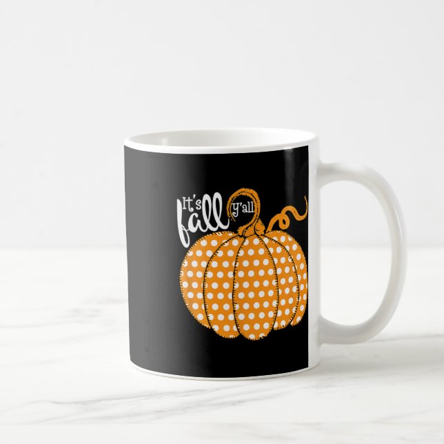 Taza De Café Polka Dot Pumpkin Happy Fall - Caída del Sur (Derecha)