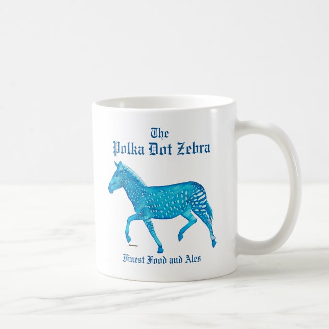 Taza De Café Polka Dot Zebra English Pub - Azul (Derecha)