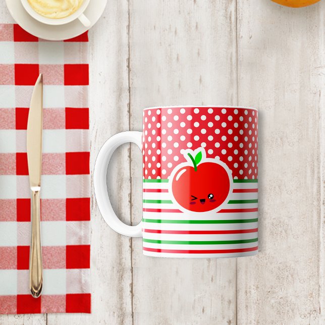 Taza De Café Polka rojo y blanco café Mug (Subido por el creador)