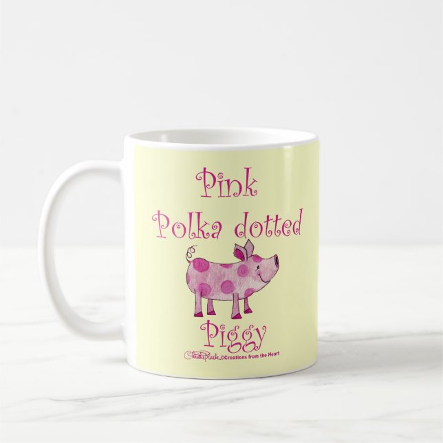 Taza De Café Polka rosa con puntos de cerdo (Izquierda)
