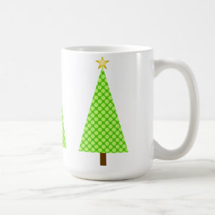 Taza De Café Polka verde limón punto moderno árbol de Navidad