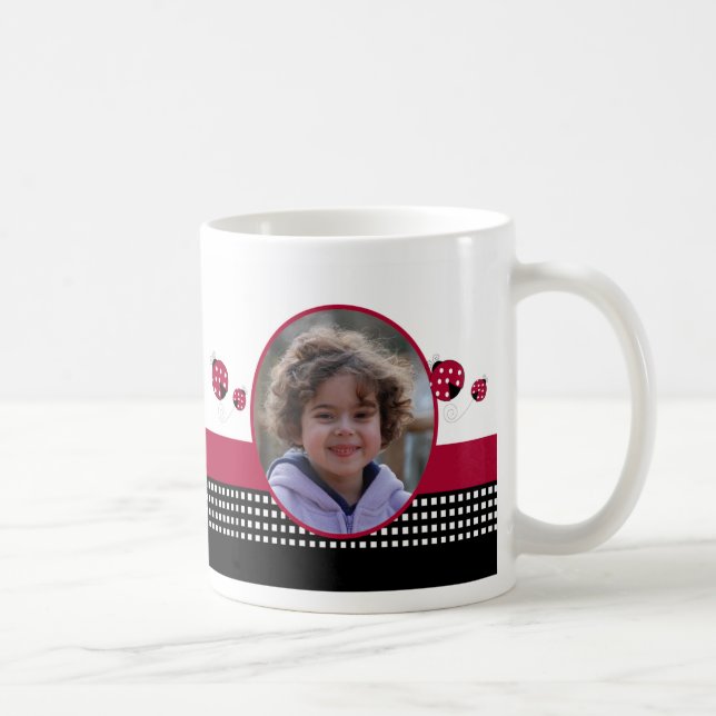 Taza De Café Polkadot Ladybugs Personalizado trendy Mug (Derecha)