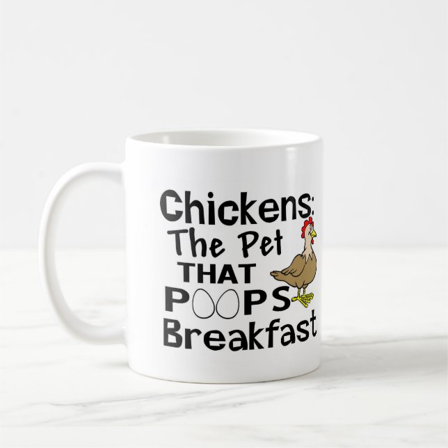 Taza De Café Polla al mascota que prepara el desayuno (Izquierda)