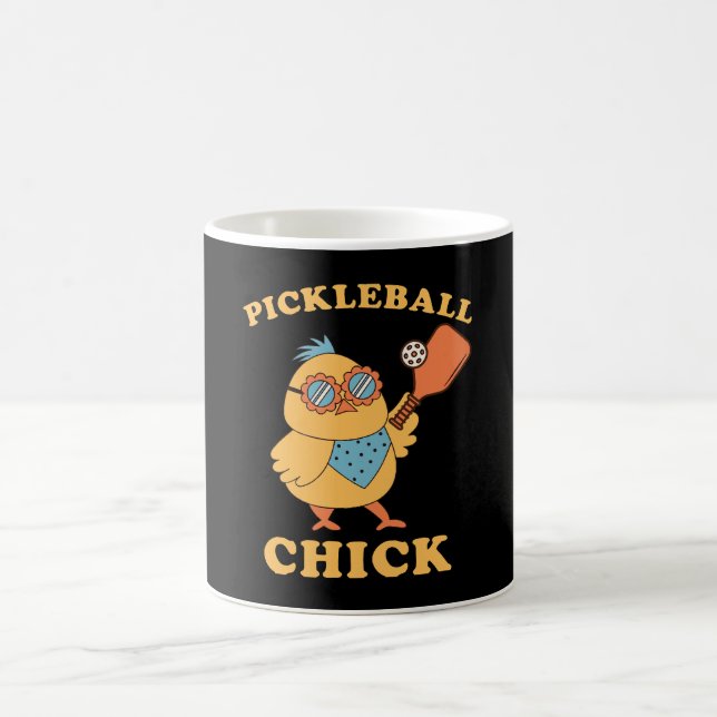 Taza De Café Pollita de Pickleball - retro (Centro)