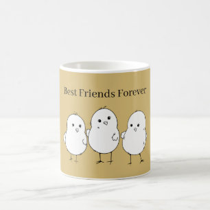 Taza De Café Pollitos Bebés Dorados Blancos Amigos Mejores Por 