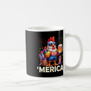 Taza De Café Pollo 4 De Julio Fuegos Artificiales Pollitos Drin