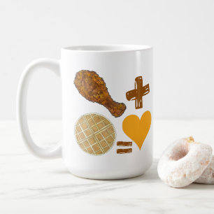 Taza De Café Pollo clásico de la pareja de alimentos + Waffle =