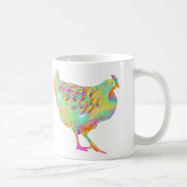 Taza De Café Pollo colorido ilustracion lindo (Derecha)