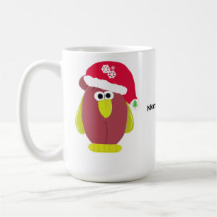 Taza De Café Pollo de dibujos animados con sombrero de Santa