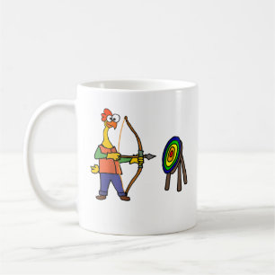 Taza De Café Pollo de goma divertido disparando tiro con arco b