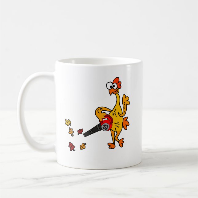 Taza De Café Pollo de goma lindo usando ventilador de hoja (Izquierda)