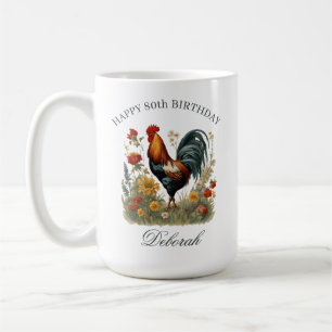 Taza De Café Pollo de granja rústica   Té de cocina Custm Name 