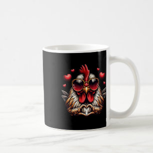 Taza De Café Pollo De Mano De Signo Del Corazón Niños Hombres M