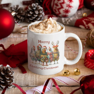 Taza De Café Pollo de Navidades de Merry Clucking