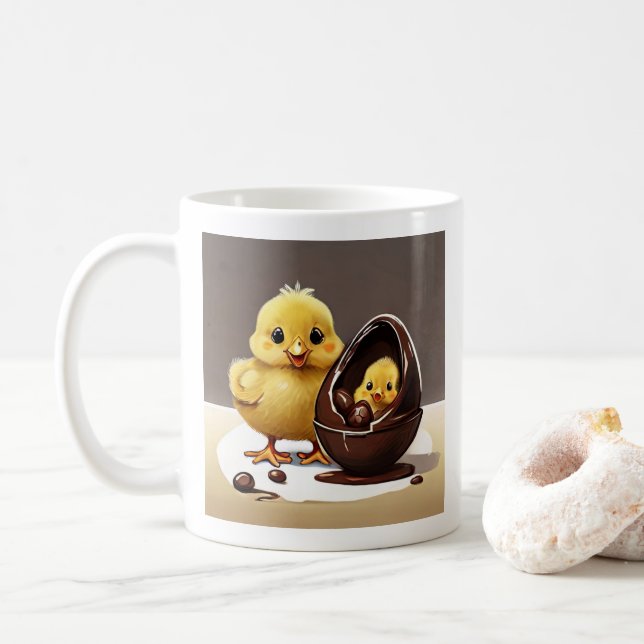 Taza De Café Pollo de Pascua y pollo (Con donut)
