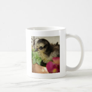 Taza De Café Pollo de rompecabezas en las flores