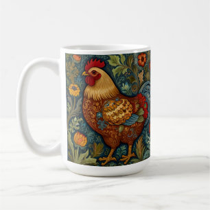 Taza De Café Pollo del país del boho de los gallos retro de la 