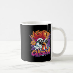 Taza De Café Pollo Divertido Hipster Sungles Gallo 