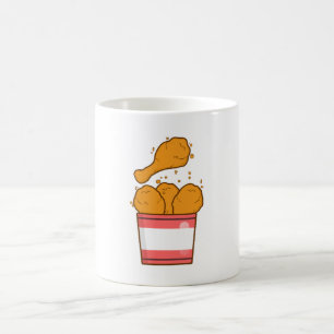 Taza De Café Pollo Frito Con Cubeta