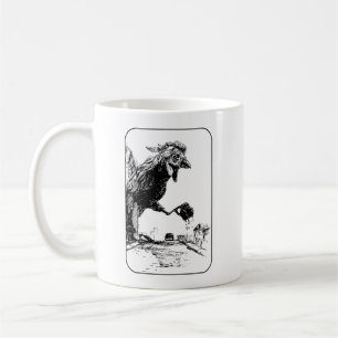 Taza De Café Pollo gigante caminando por la ciudad