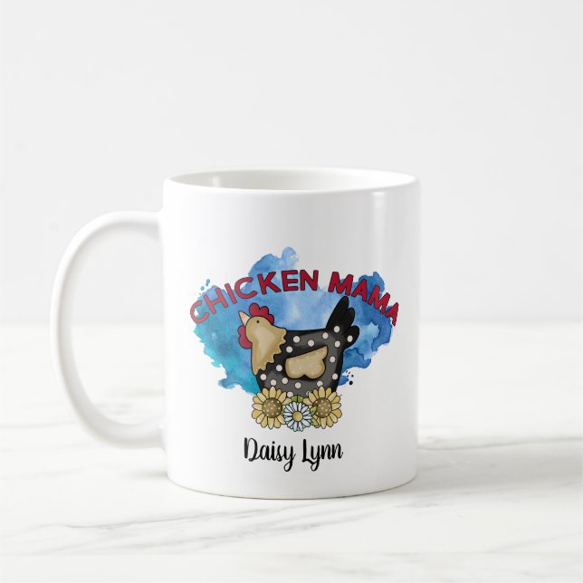 Taza De Café Pollo Mama Rustic Personalizado (Izquierda)