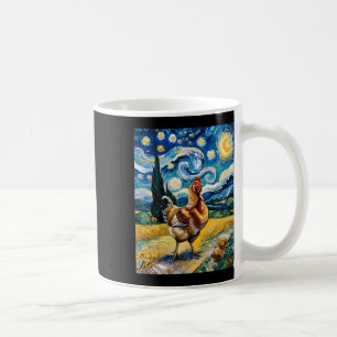 Taza De Café Pollo Noche Estrellada Van Gogh Estilo Granja de G