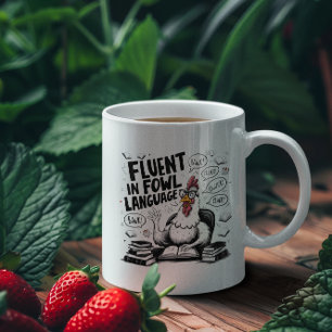 Taza De Café Pollo que habla con fluidez en lengua de aves