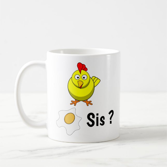 Taza De Café Pollo reconoce el huevo de hermana (Izquierda)