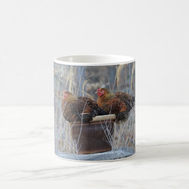 Taza De Café Pollos Amores Flores Mug (Centro)