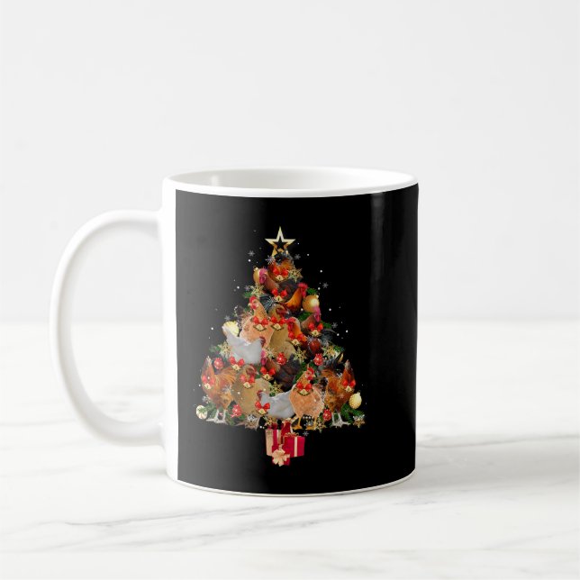 Taza De Café Pollos Árbol de Navidad Fa de juego de arándanos (Izquierda)