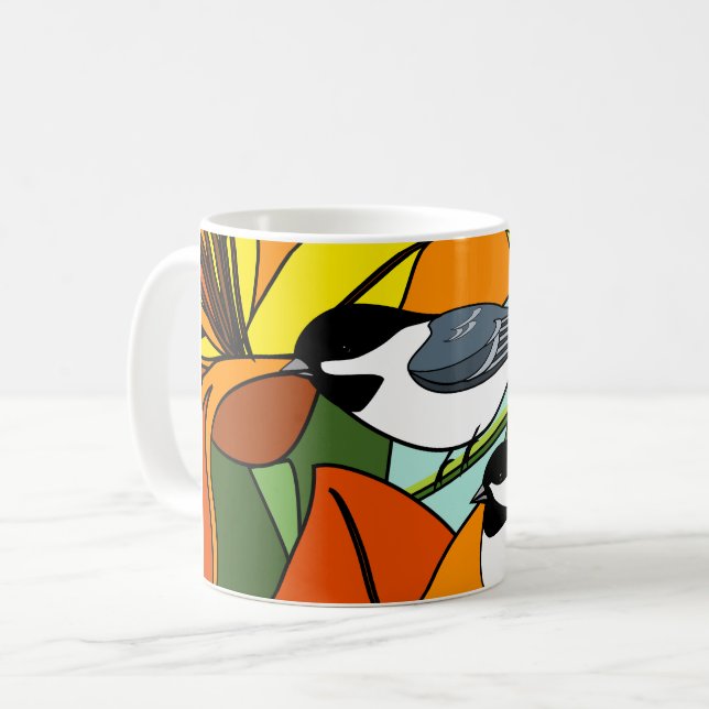 Taza De Café Pollos con flores (Anverso izquierdo)
